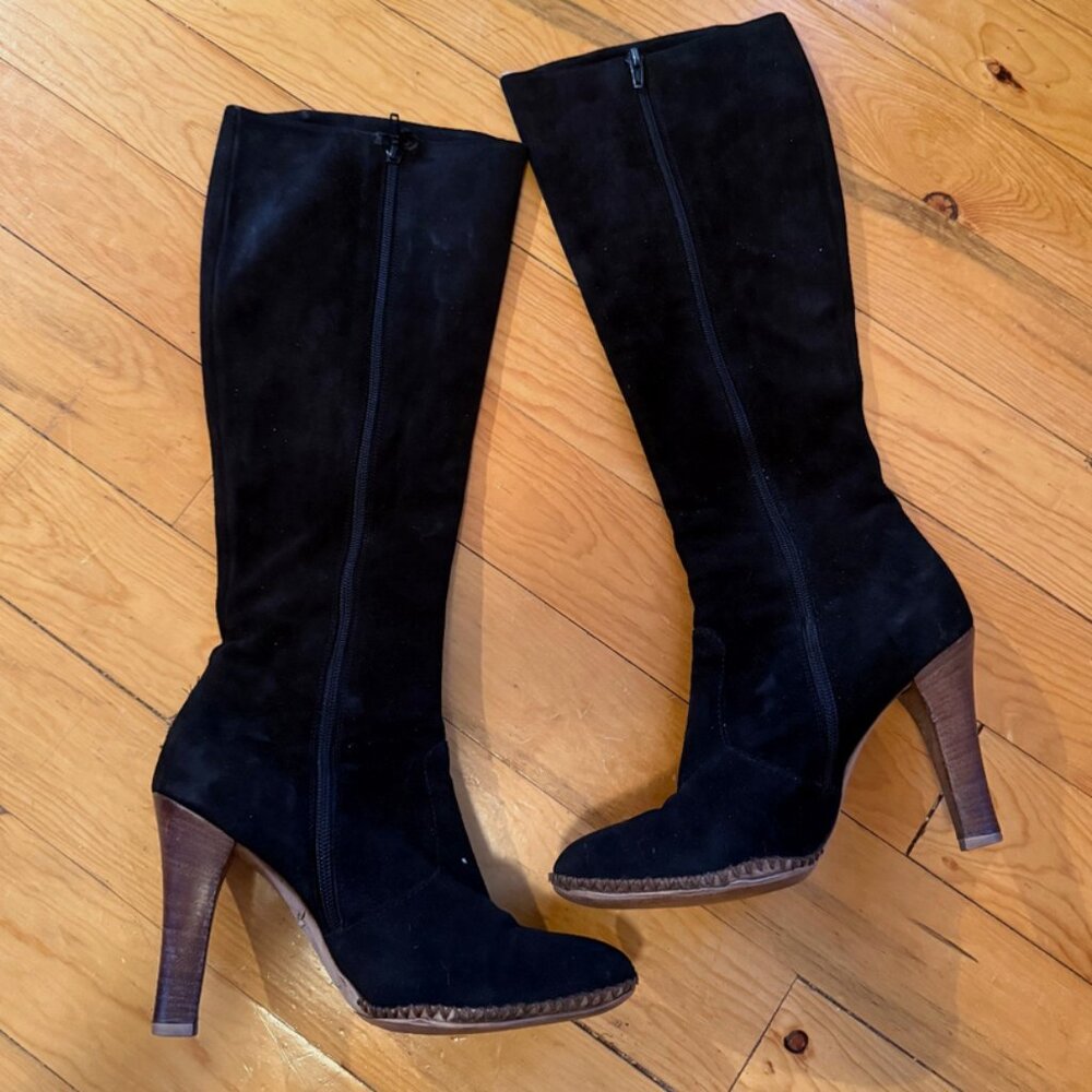 Marc Jacob Boots, Black Suede Zip Up Boots, High Heel, US 10
